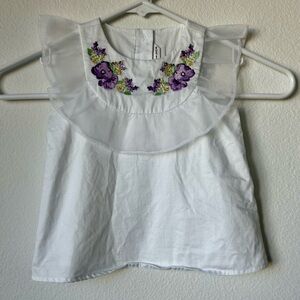Janie + Jack Embroidered Organza Ruffle Top Size 18-24 Months